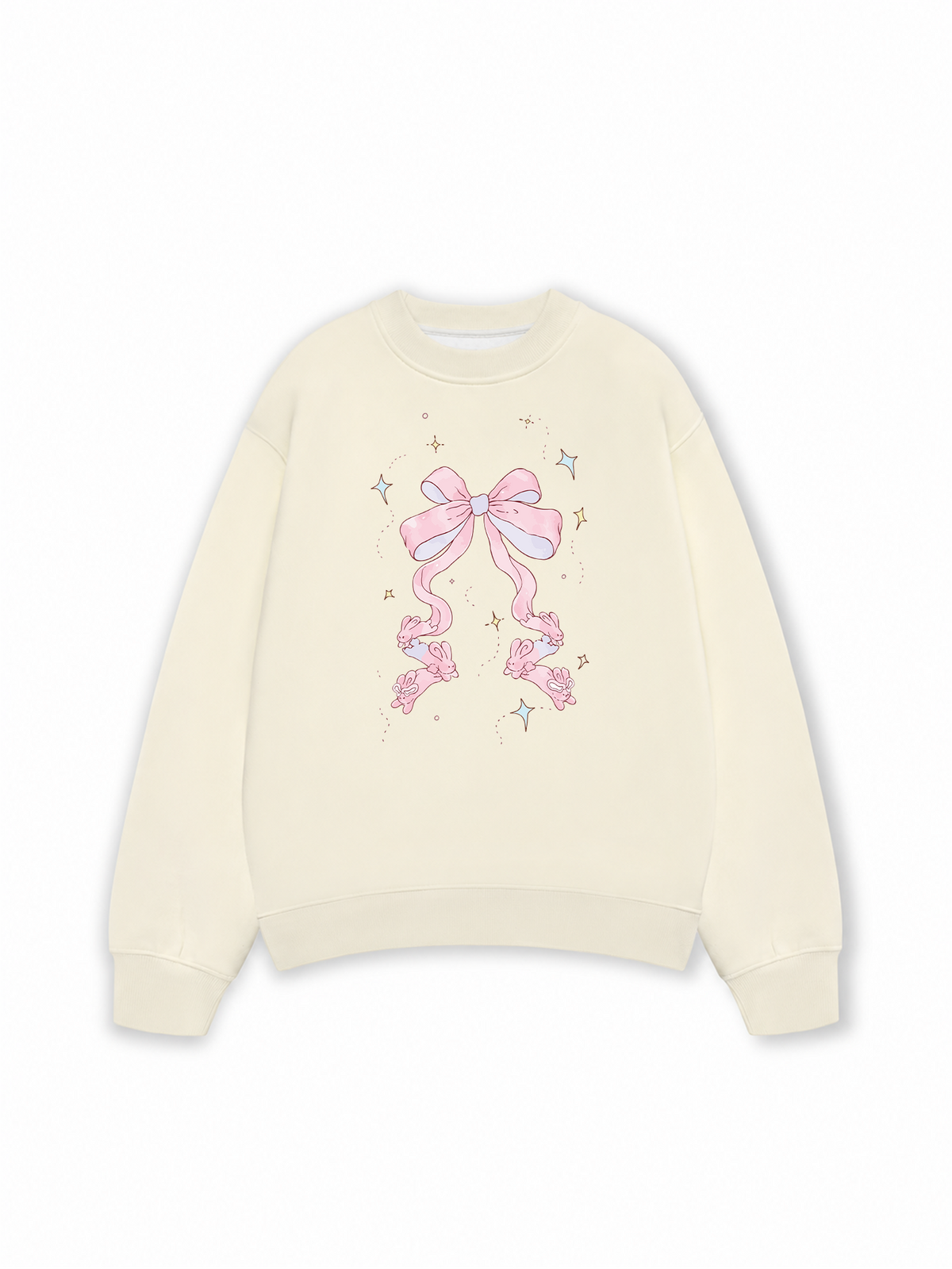 Áo Sweater Nỉ Hai Da Cute Girl Pink Bow Bunny