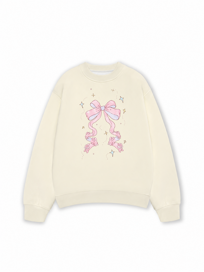 Áo Sweater Nỉ Hai Da Cute Girl Pink Bow Bunny