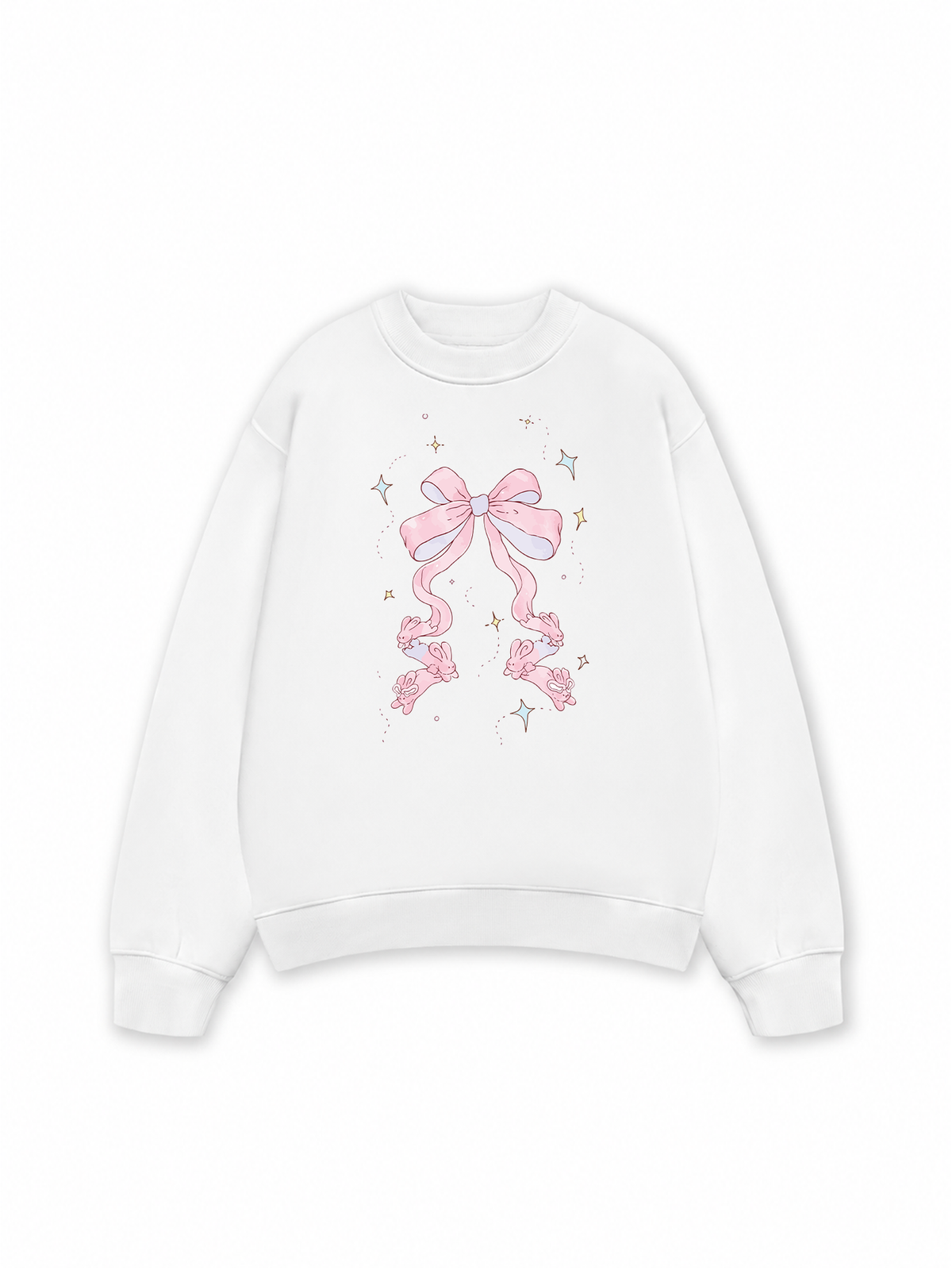 Áo Sweater Nỉ Hai Da Cute Girl Pink Bow Bunny