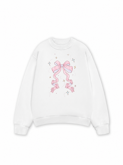 Áo Sweater Nỉ Hai Da Cute Girl Pink Bow Bunny