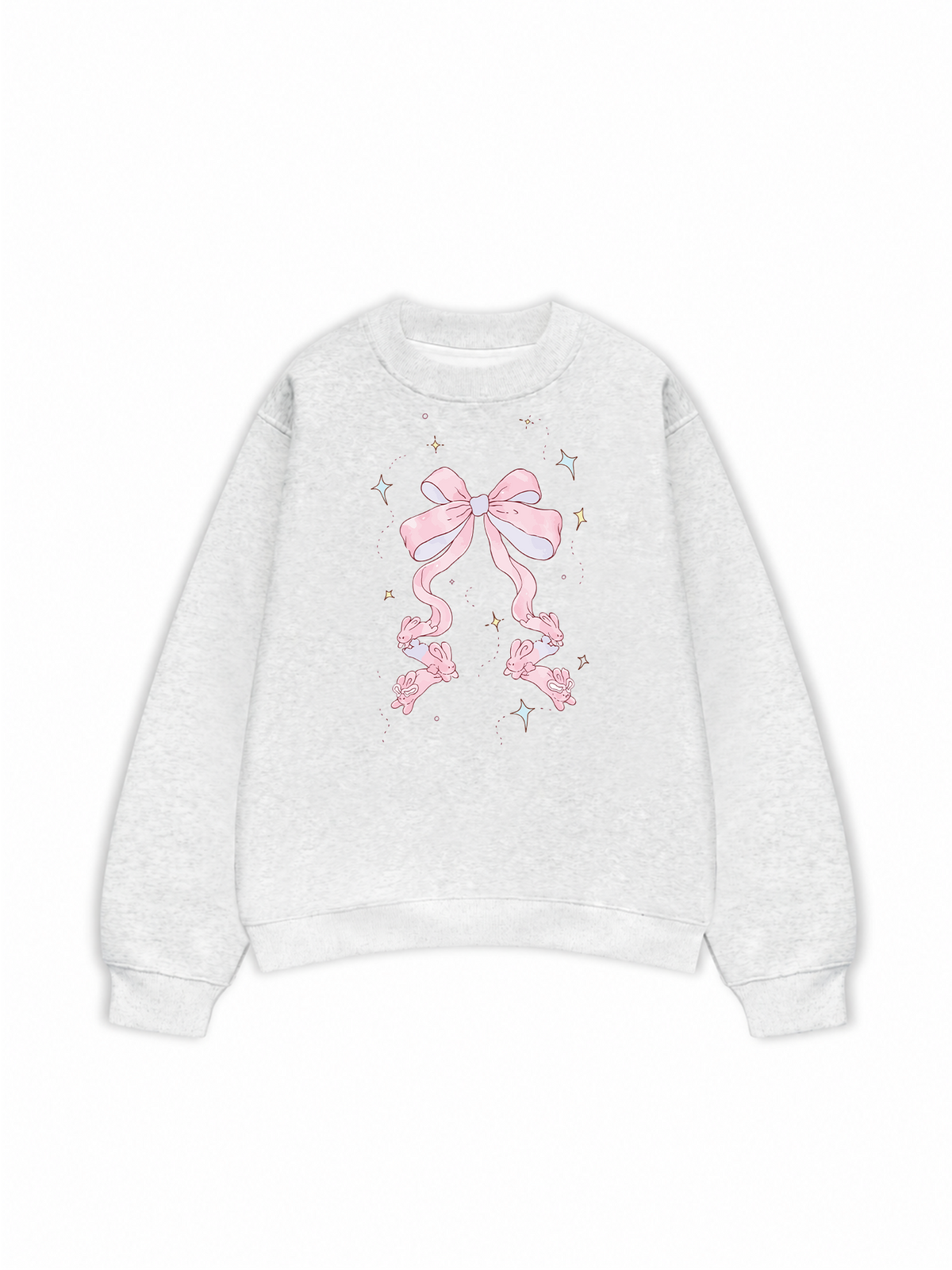 Áo Sweater Nỉ Hai Da Cute Girl Pink Bow Bunny