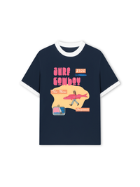 Áo Thun Ringer Relaxed Fit Summer Vibes GoTo Beach Cowboy