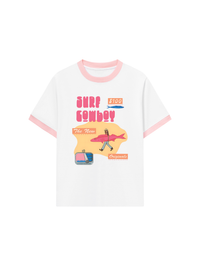 Áo Thun Ringer Relaxed Fit Summer Vibes GoTo Beach Cowboy