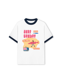Áo Thun Ringer Relaxed Fit Summer Vibes GoTo Beach Cowboy