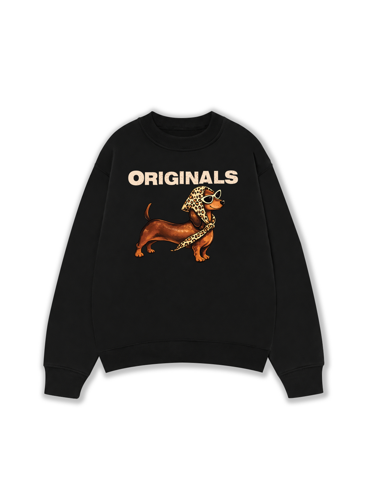 Áo Sweater Nỉ Hai Da Retro Leopard Dashund