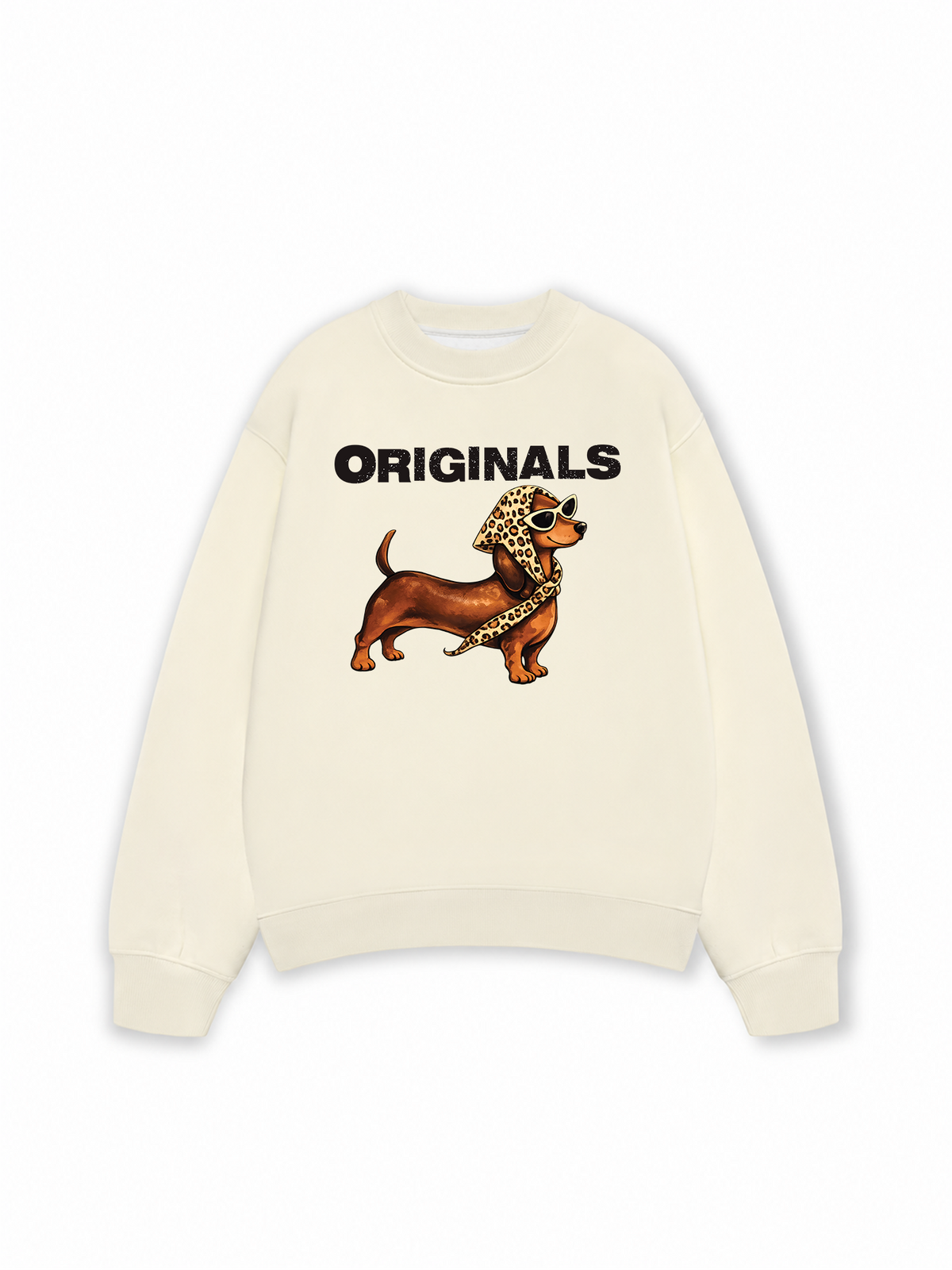 Áo Sweater Nỉ Hai Da Retro Leopard Dashund