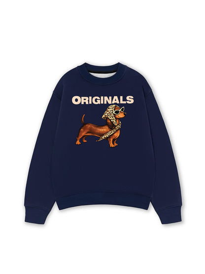 Áo Sweater Nỉ Hai Da Retro Leopard Dashund