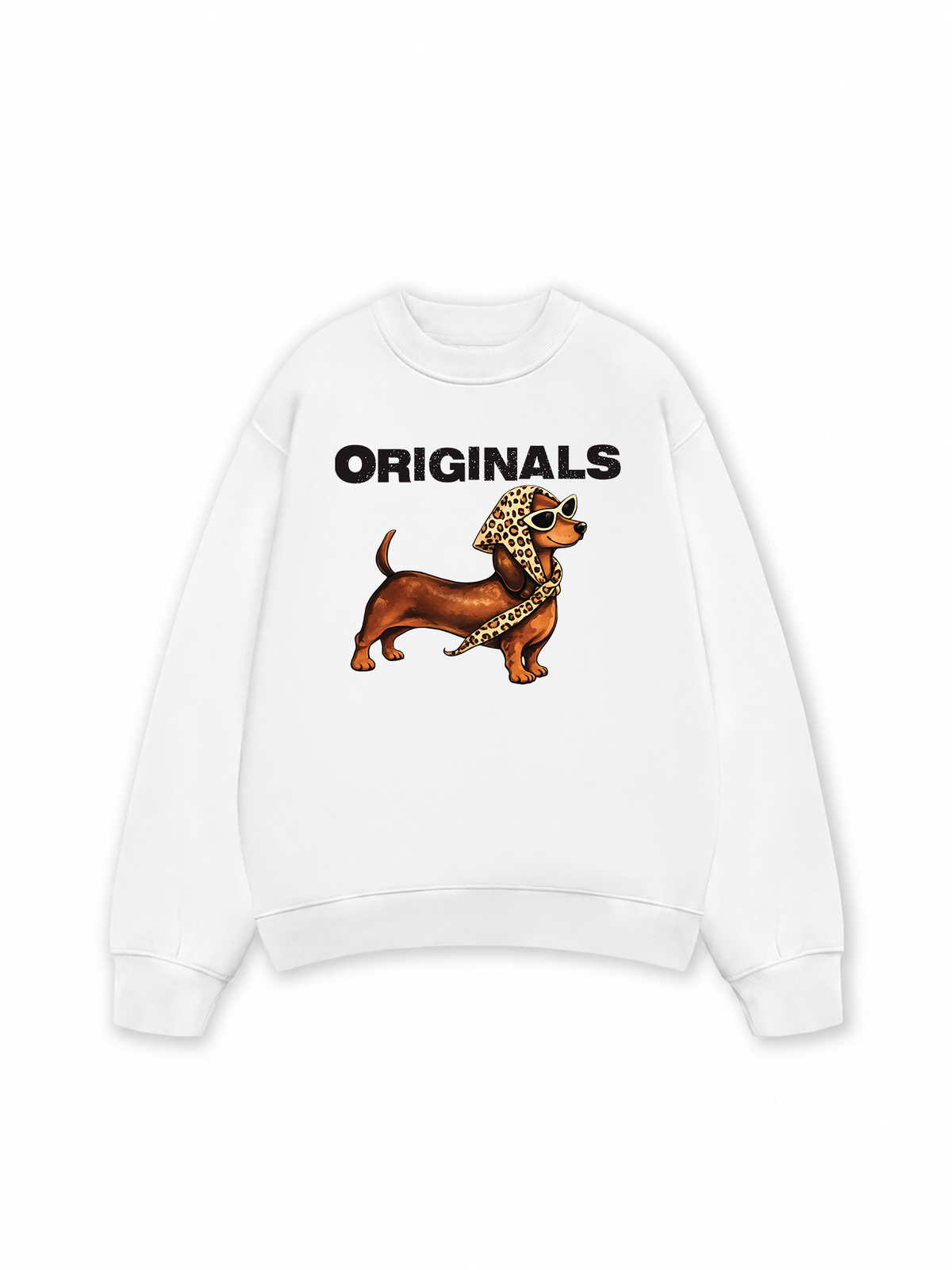 Áo Sweater Nỉ Hai Da Retro Leopard Dashund