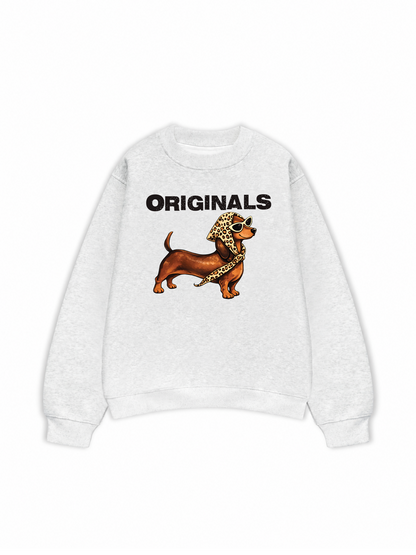 Áo Sweater Nỉ Hai Da Retro Leopard Dashund