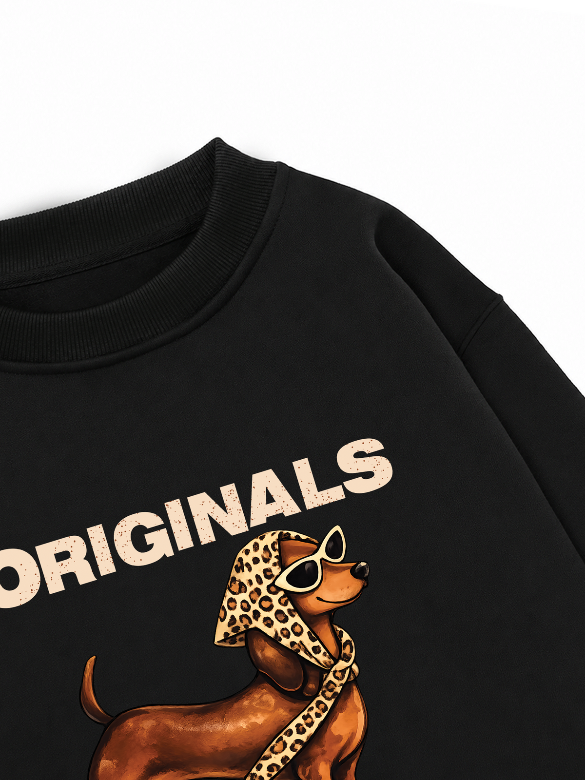 Áo Sweater Nỉ Hai Da Retro Leopard Dashund