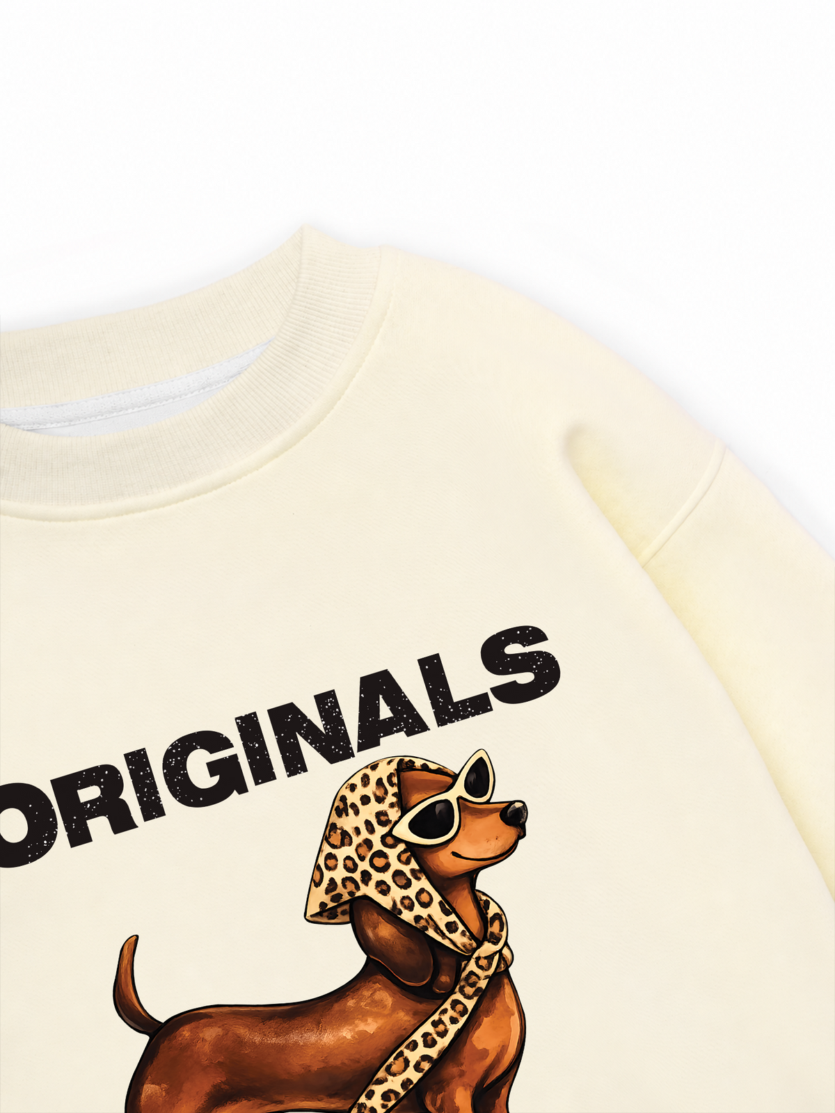 Áo Sweater Nỉ Hai Da Retro Leopard Dashund