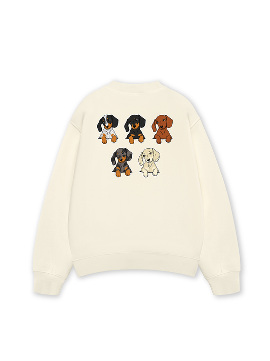 Áo Sweater Nỉ Hai Da Retro Leopard Dashund