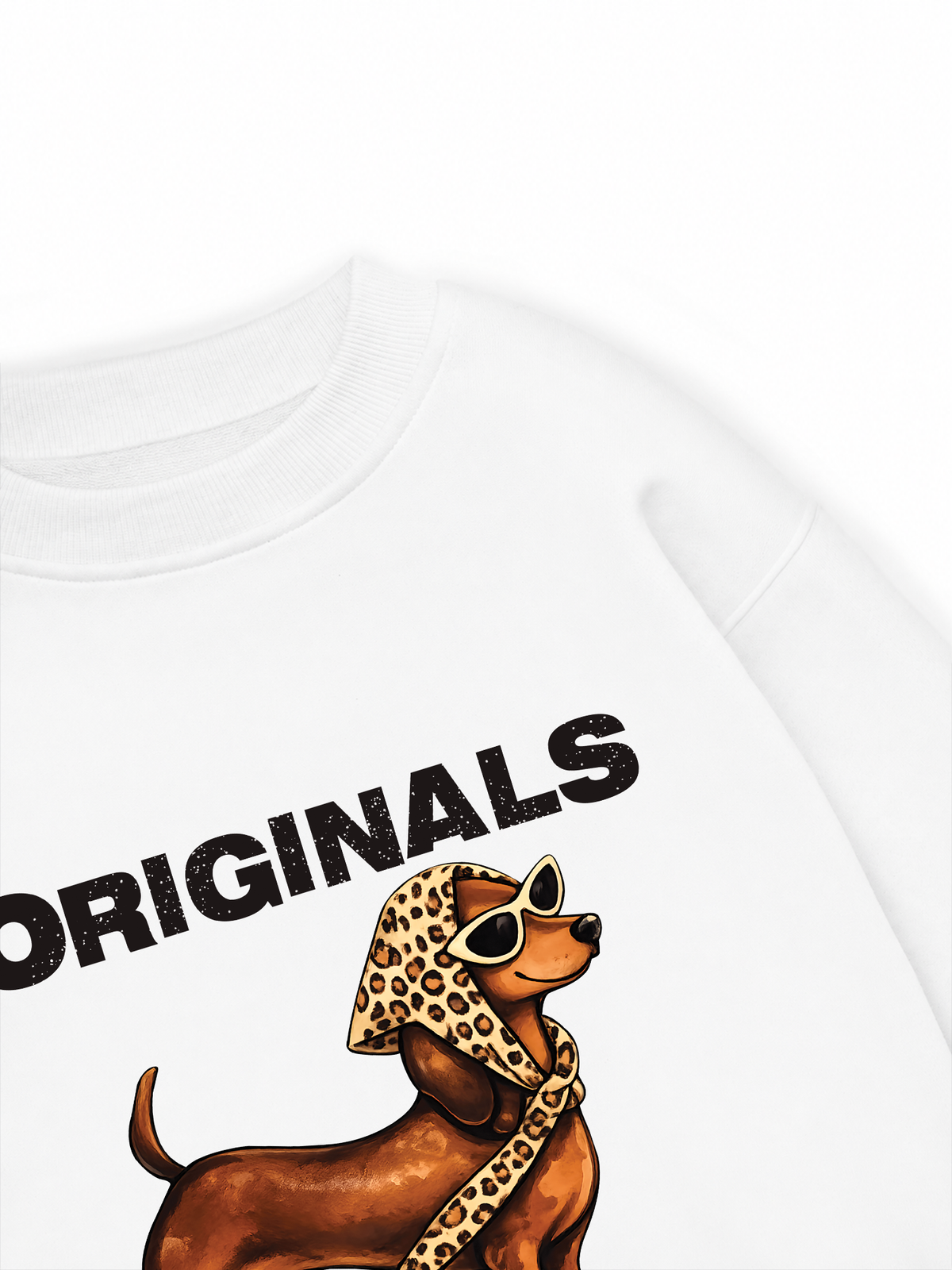 Áo Sweater Nỉ Hai Da Retro Leopard Dashund