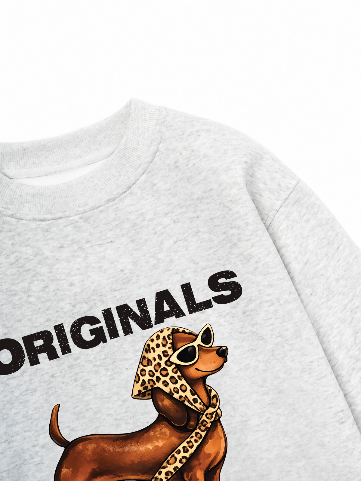Áo Sweater Nỉ Hai Da Retro Leopard Dashund
