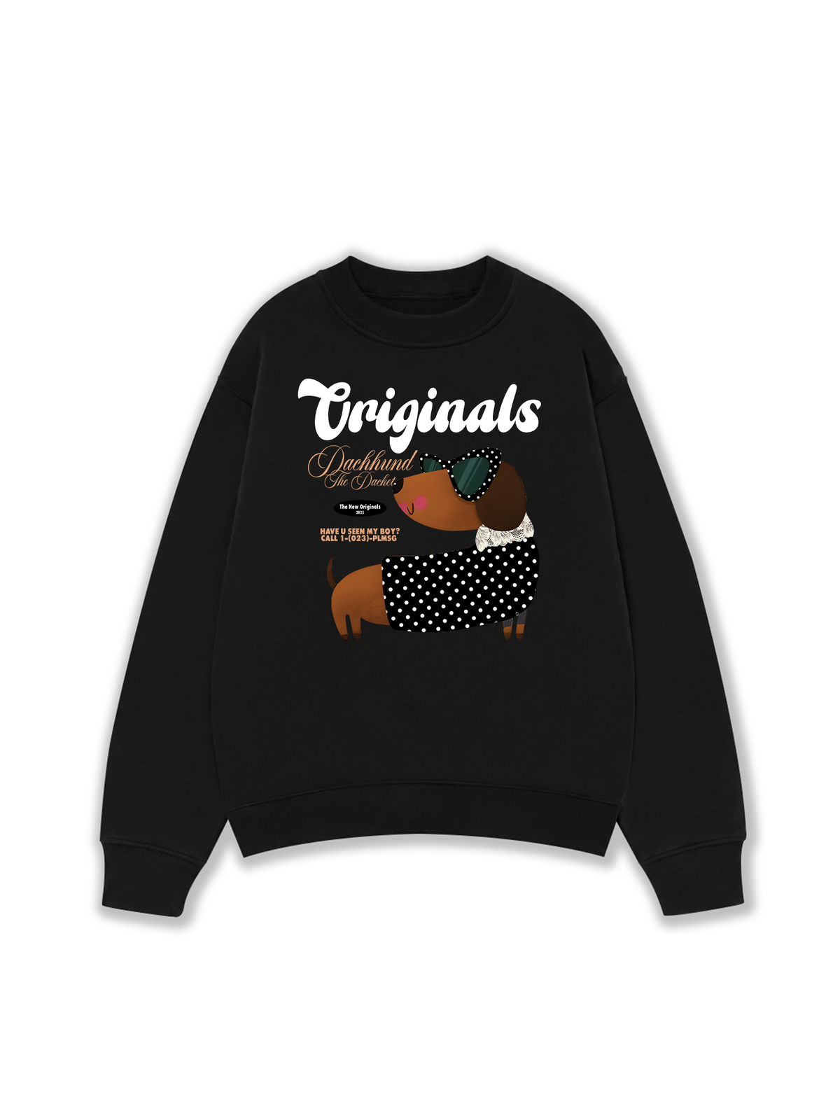 Áo Sweater Nỉ Hai Da Animal l Mood Dots Dachhund