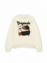 Áo Sweater Nỉ Hai Da Animal l Mood Dots Dachhund