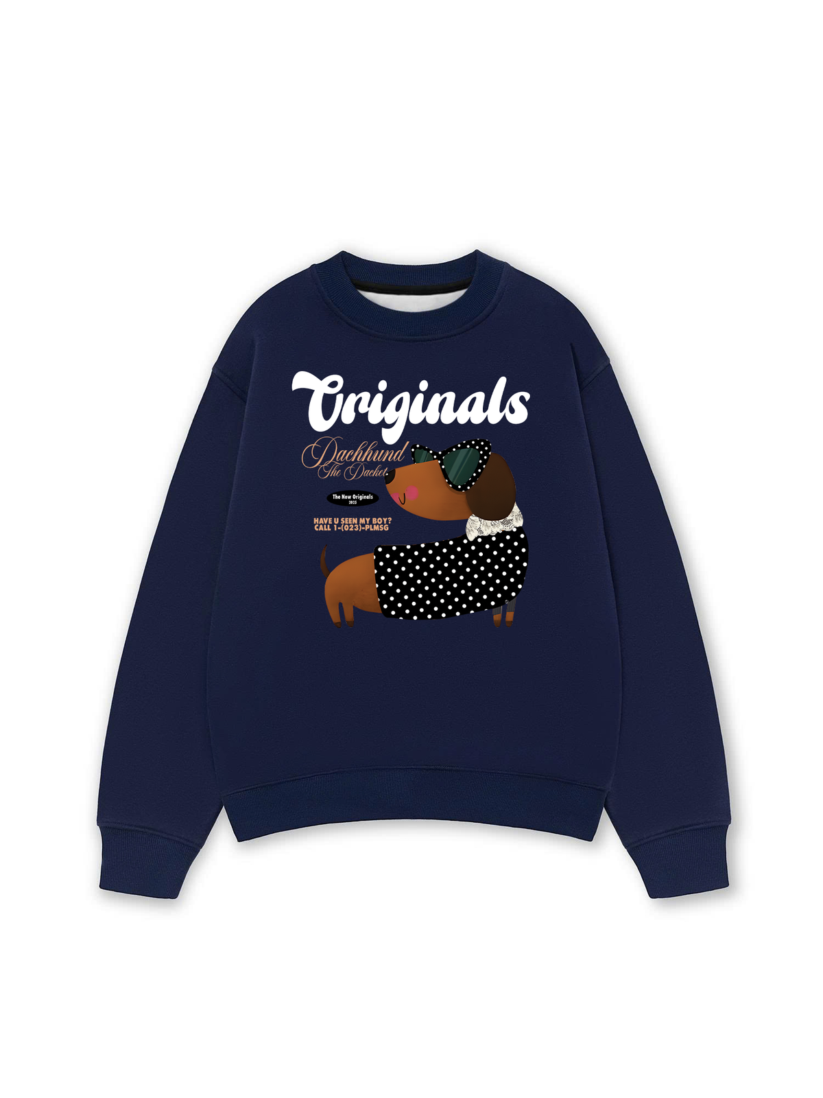Áo Sweater Nỉ Hai Da Animal l Mood Dots Dachhund