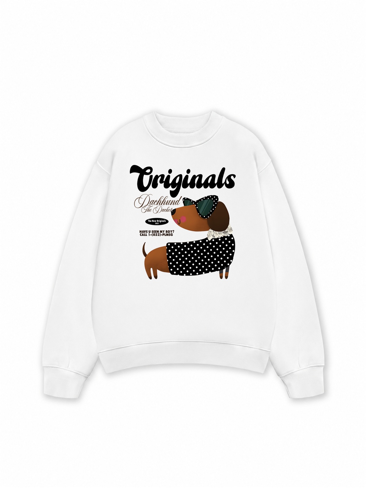 Áo Sweater Nỉ Hai Da Animal l Mood Dots Dachhund
