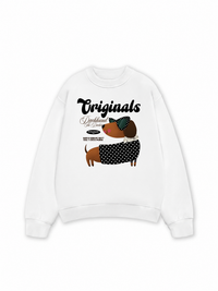 Áo Sweater Nỉ Hai Da Animal l Mood Dots Dachhund