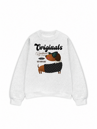 Áo Sweater Nỉ Hai Da Animal l Mood Dots Dachhund