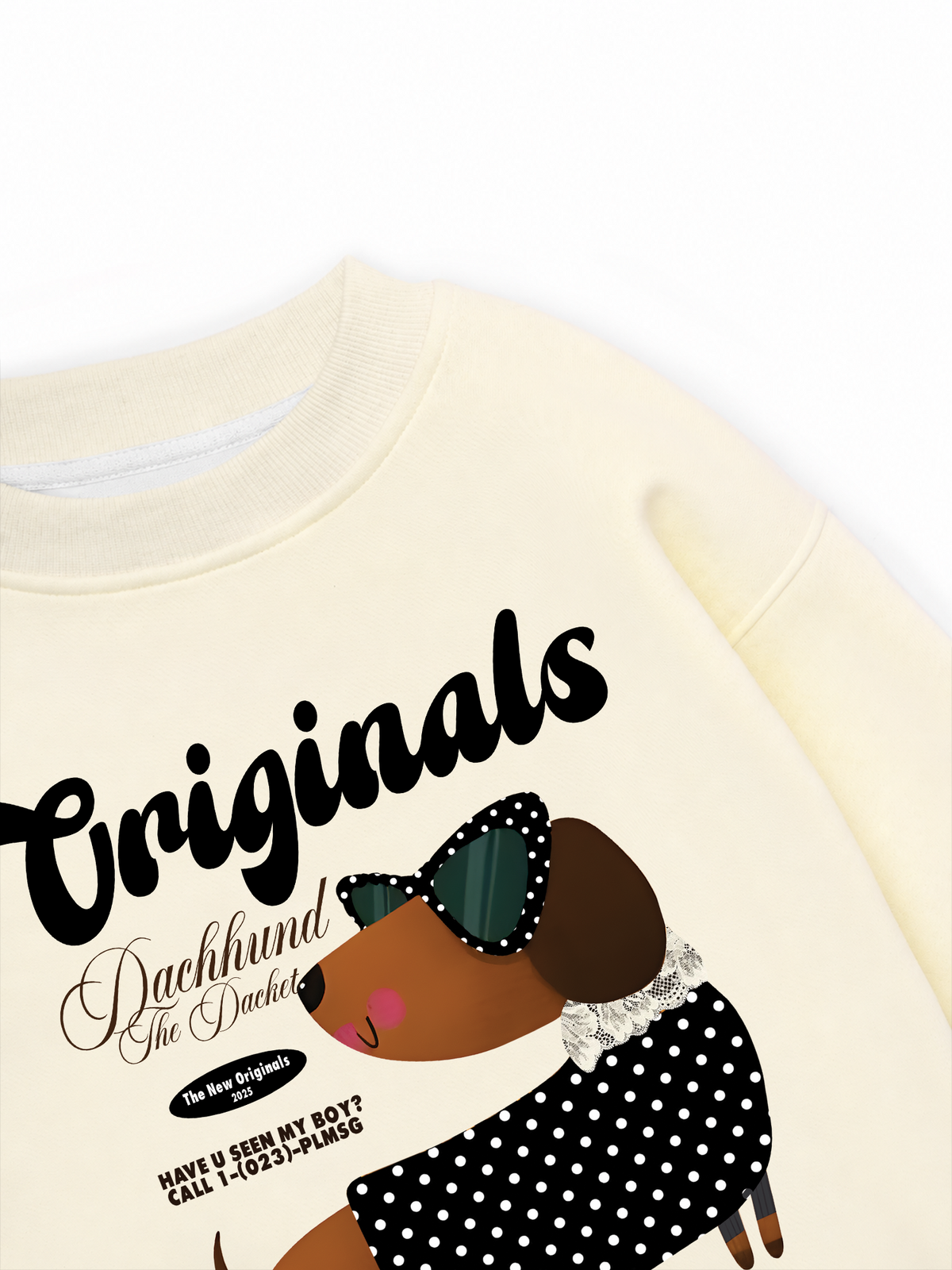 Áo Sweater Nỉ Hai Da Animal l Mood Dots Dachhund