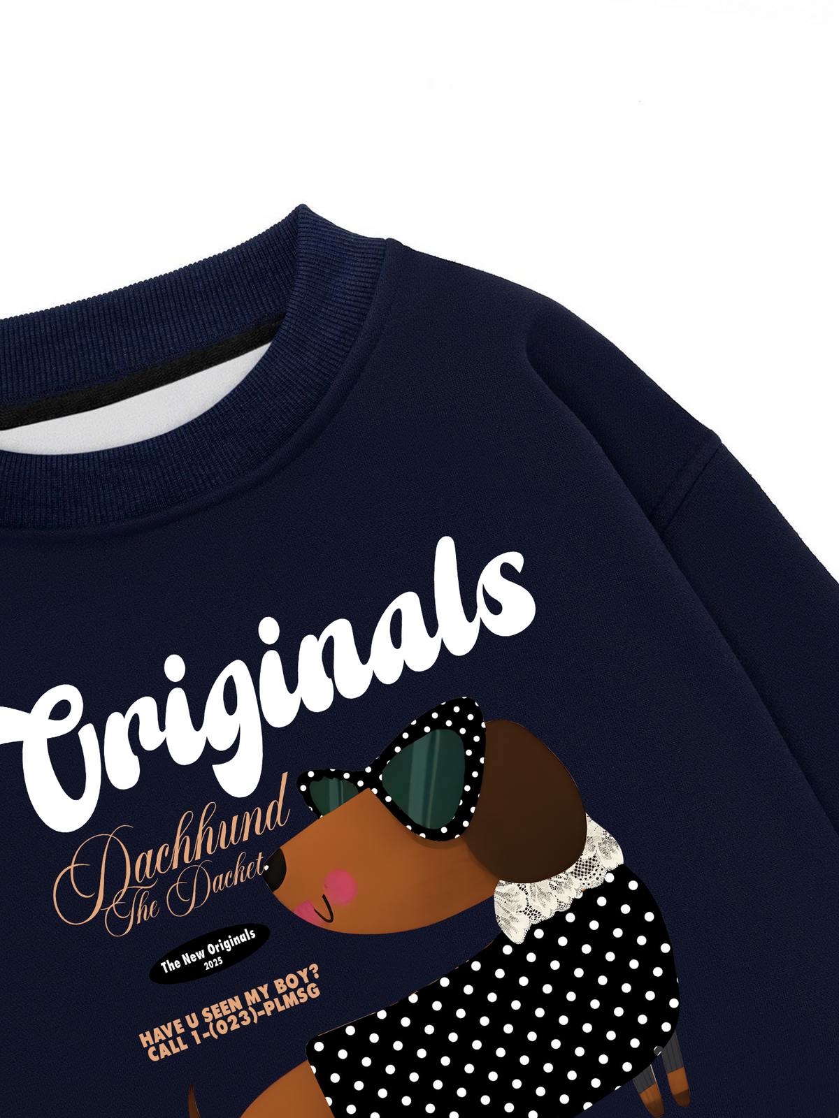 Áo Sweater Nỉ Hai Da Animal l Mood Dots Dachhund