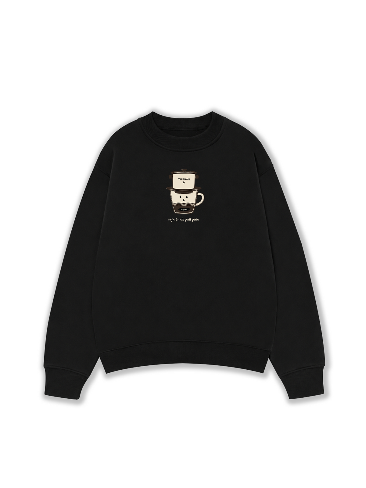 Áo Sweater Nỉ Hai Da Nghiện Cà Phê Phin