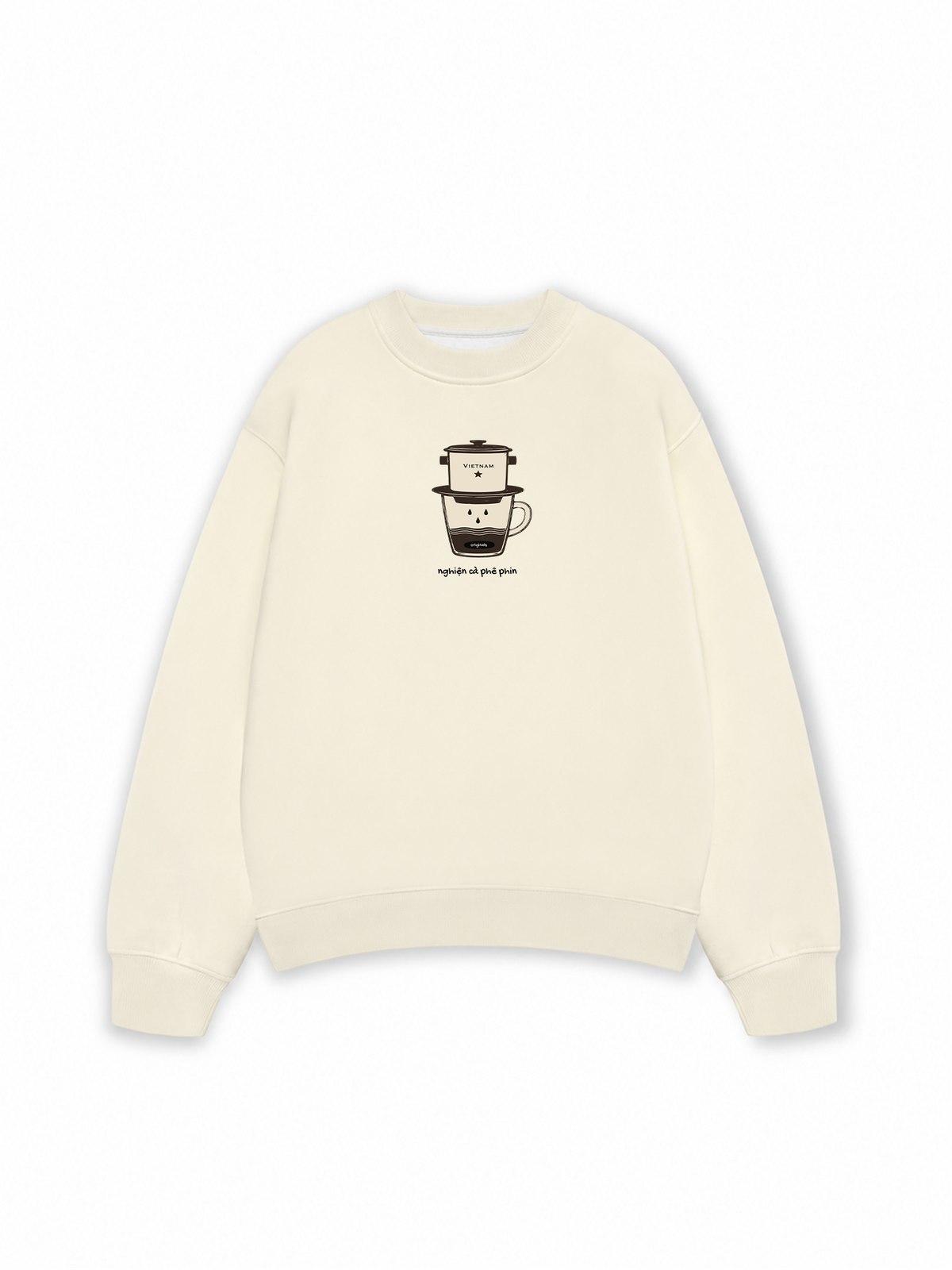 Áo Sweater Nỉ Hai Da Nghiện Cà Phê Phin