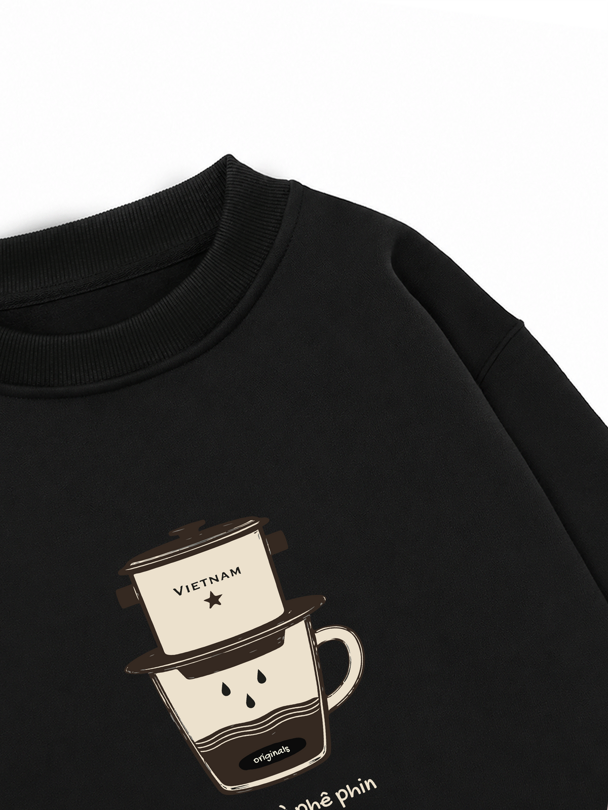 Áo Sweater Nỉ Hai Da Nghiện Cà Phê Phin