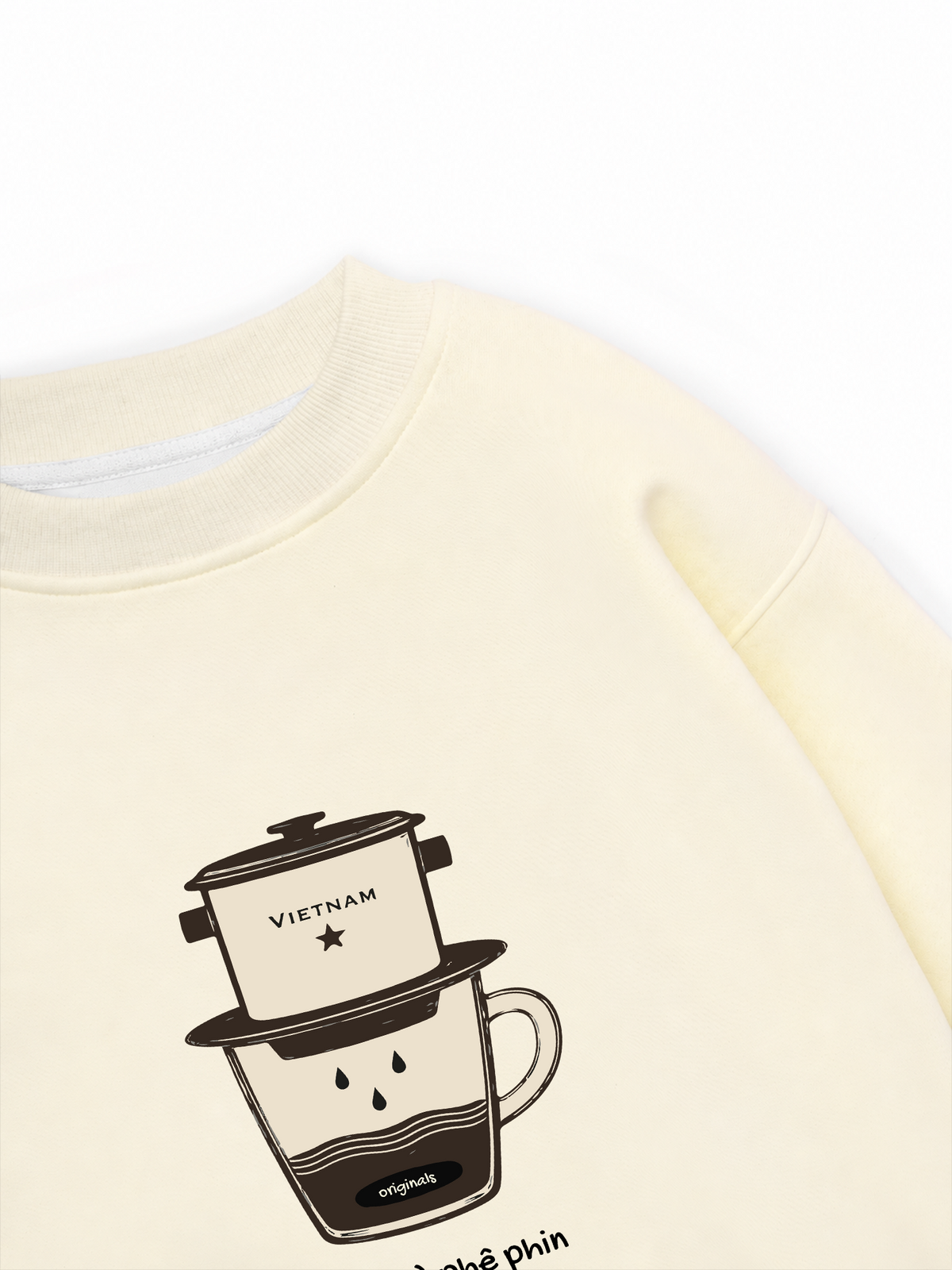 Áo Sweater Nỉ Hai Da Nghiện Cà Phê Phin
