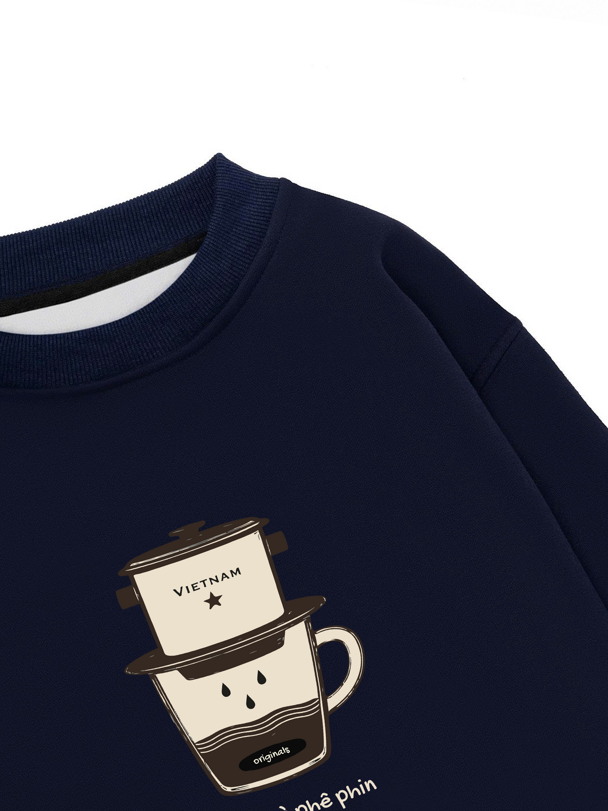 Áo Sweater Nỉ Hai Da Nghiện Cà Phê Phin