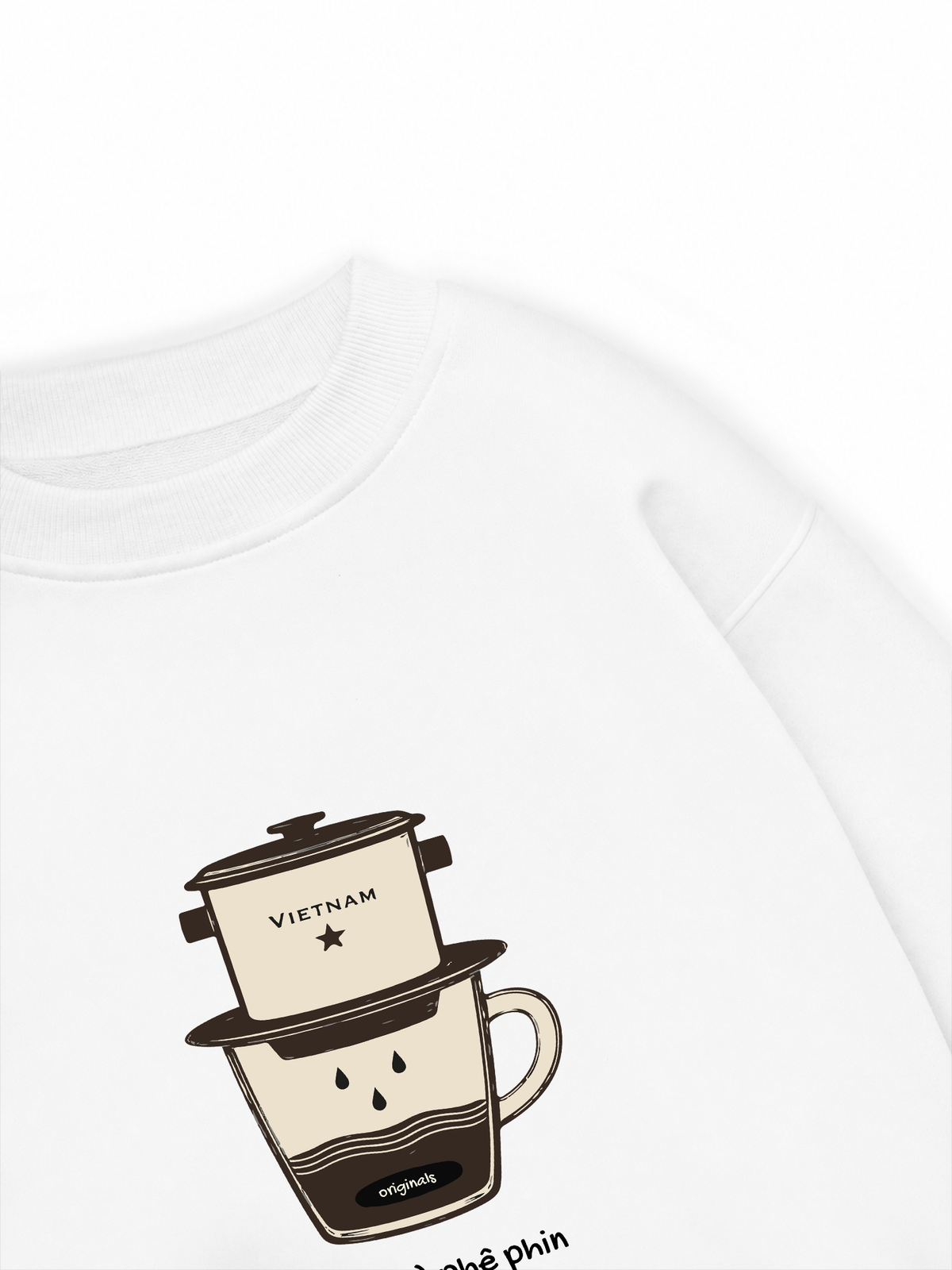 Áo Sweater Nỉ Hai Da Nghiện Cà Phê Phin