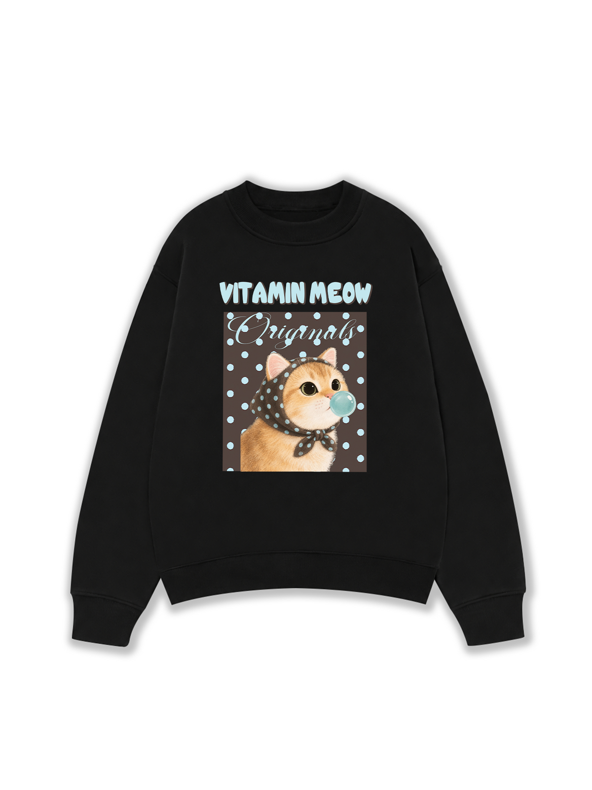 Áo Sweater Nỉ Hai Da Vitamin Meow Blue Tiffany