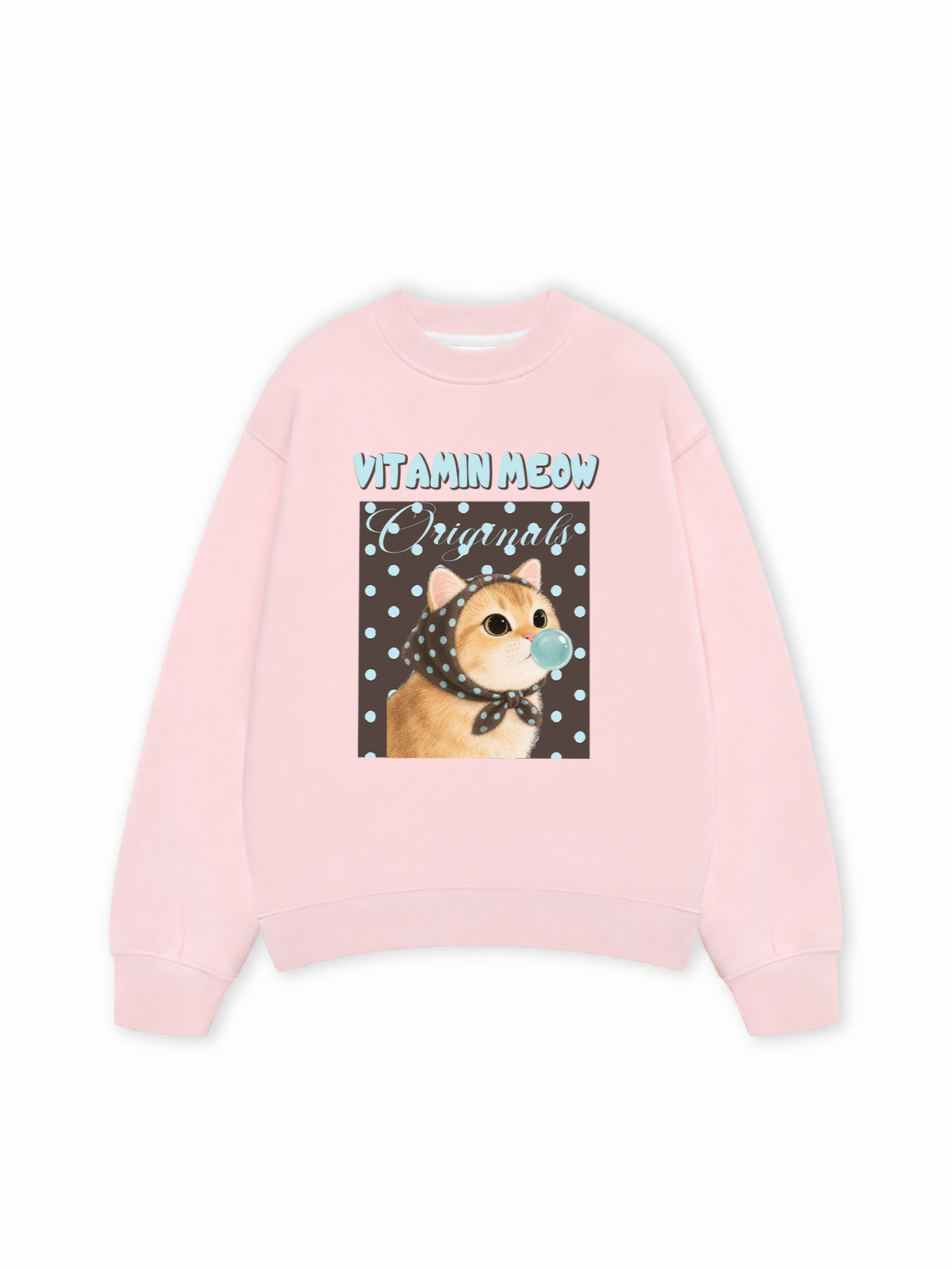 Áo Sweater Nỉ Hai Da Vitamin Meow Blue Tiffany