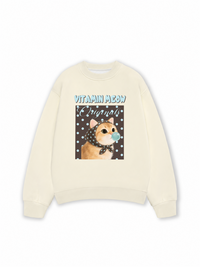 Áo Sweater Nỉ Hai Da Vitamin Meow Blue Tiffany