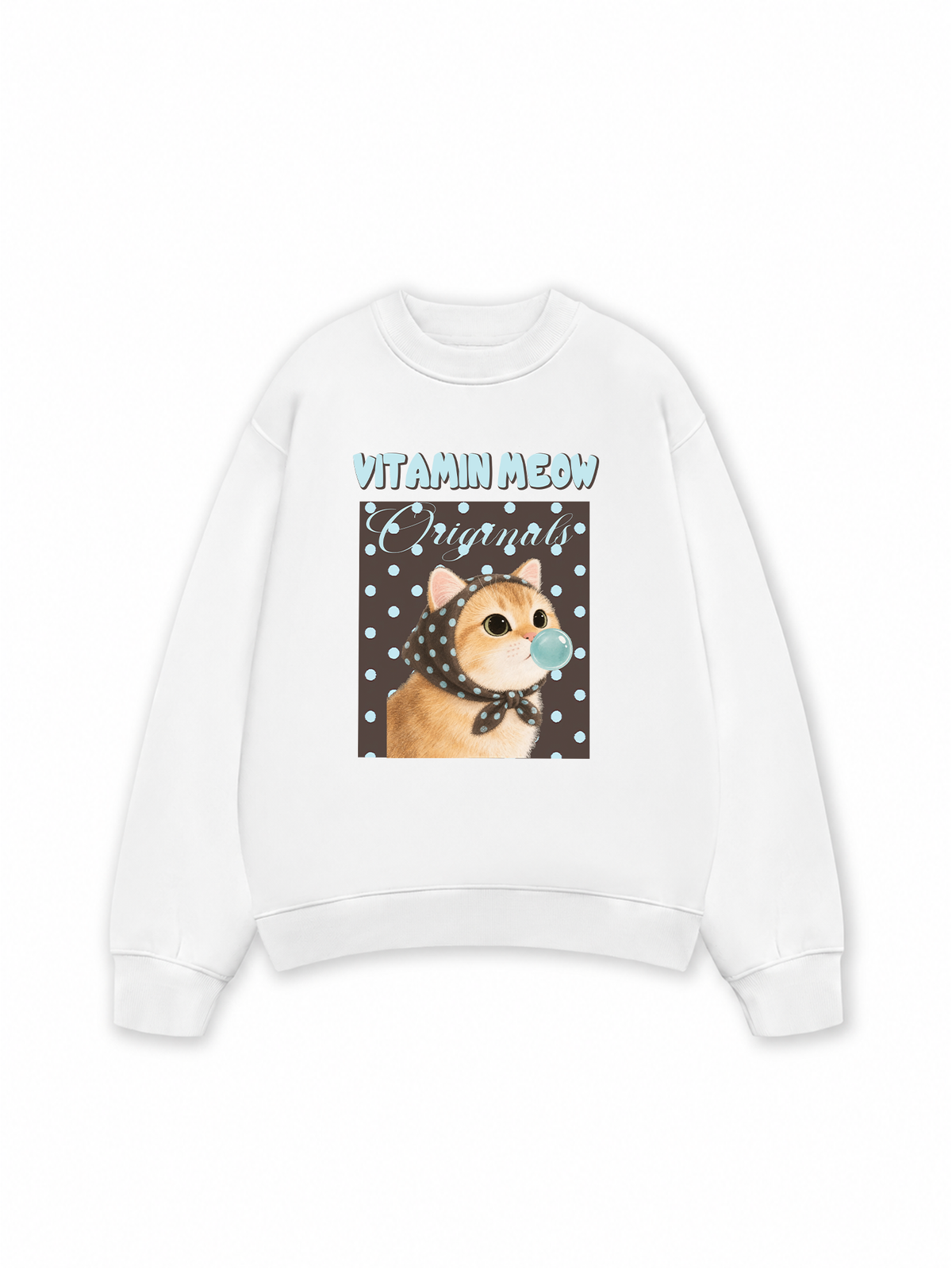 Áo Sweater Nỉ Hai Da Vitamin Meow Blue Tiffany