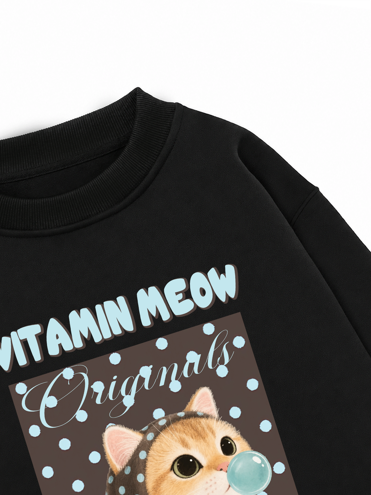 Áo Sweater Nỉ Hai Da Vitamin Meow Blue Tiffany