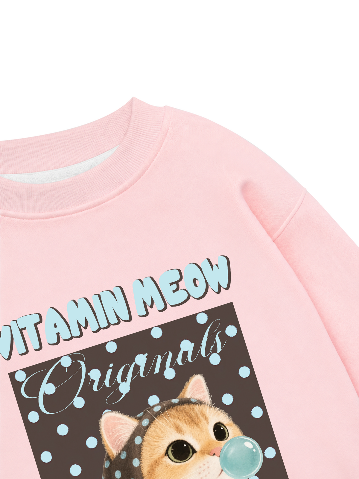 Áo Sweater Nỉ Hai Da Vitamin Meow Blue Tiffany