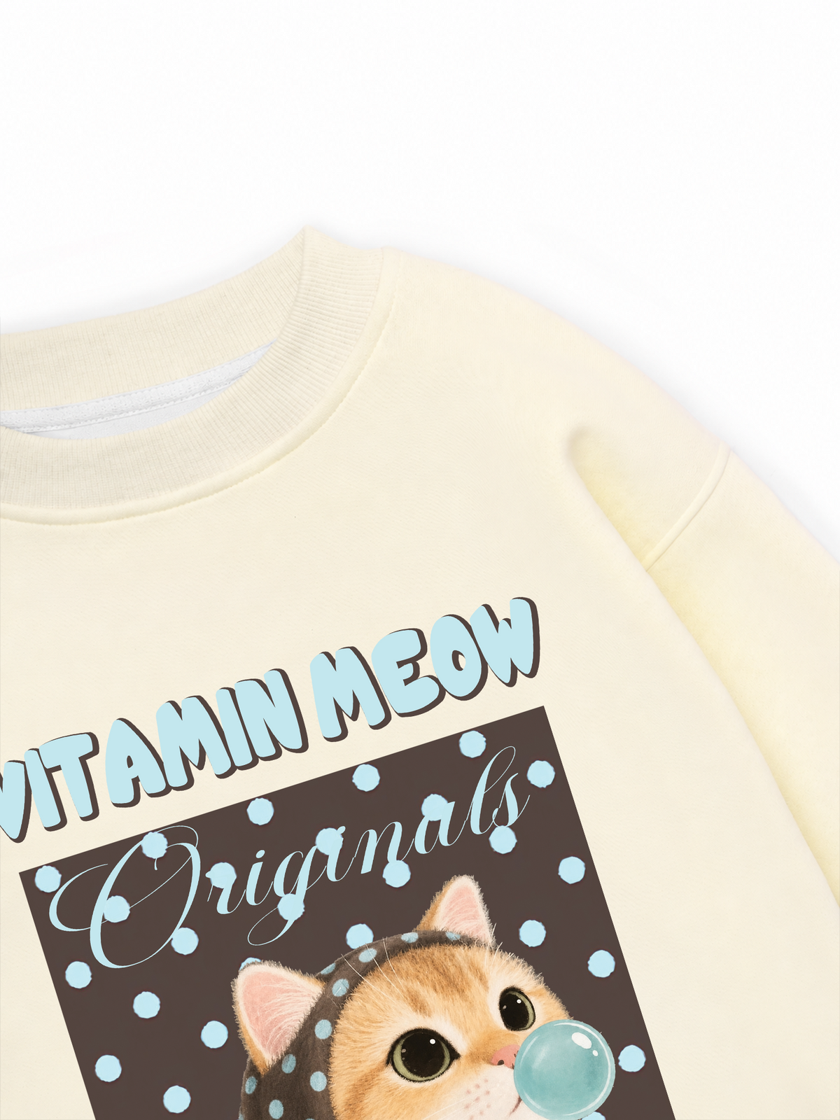 Áo Sweater Nỉ Hai Da Vitamin Meow Blue Tiffany