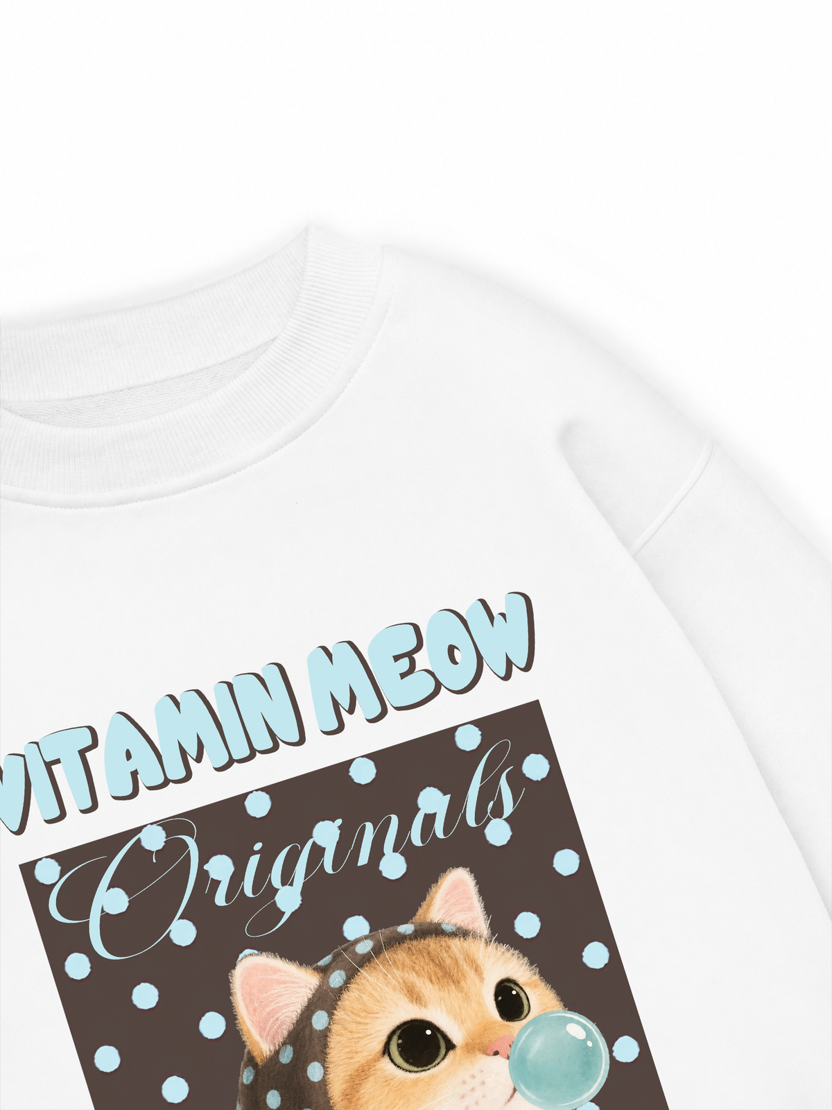 Áo Sweater Nỉ Hai Da Vitamin Meow Blue Tiffany