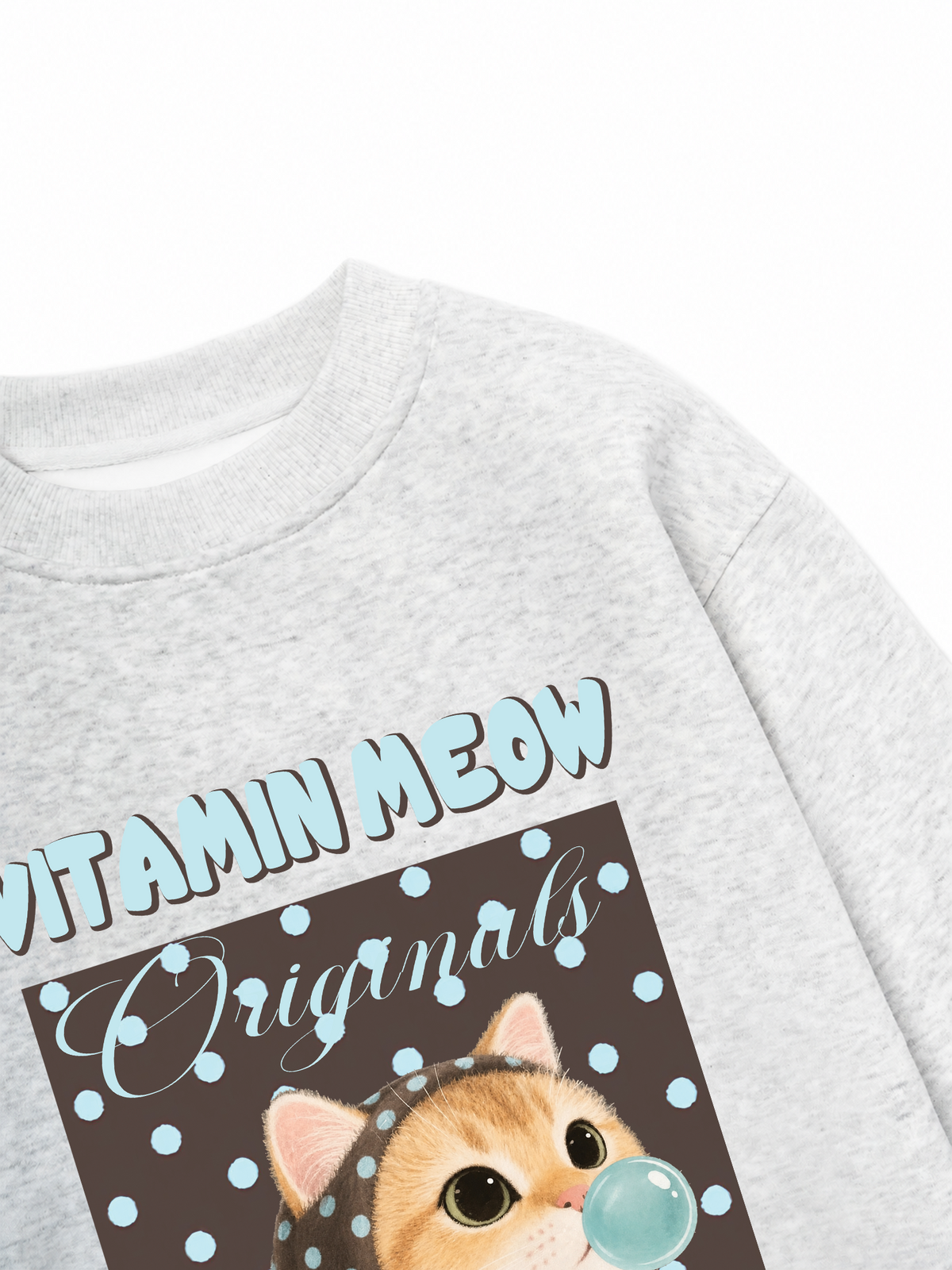 Áo Sweater Nỉ Hai Da Vitamin Meow Blue Tiffany
