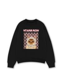 Áo Sweater Nỉ Hai Da Pink Dotty Vitamin Meow