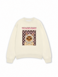 Áo Sweater Nỉ Hai Da Pink Dotty Vitamin Meow