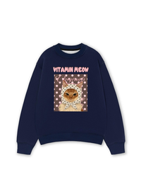 Áo Sweater Nỉ Hai Da Pink Dotty Vitamin Meow