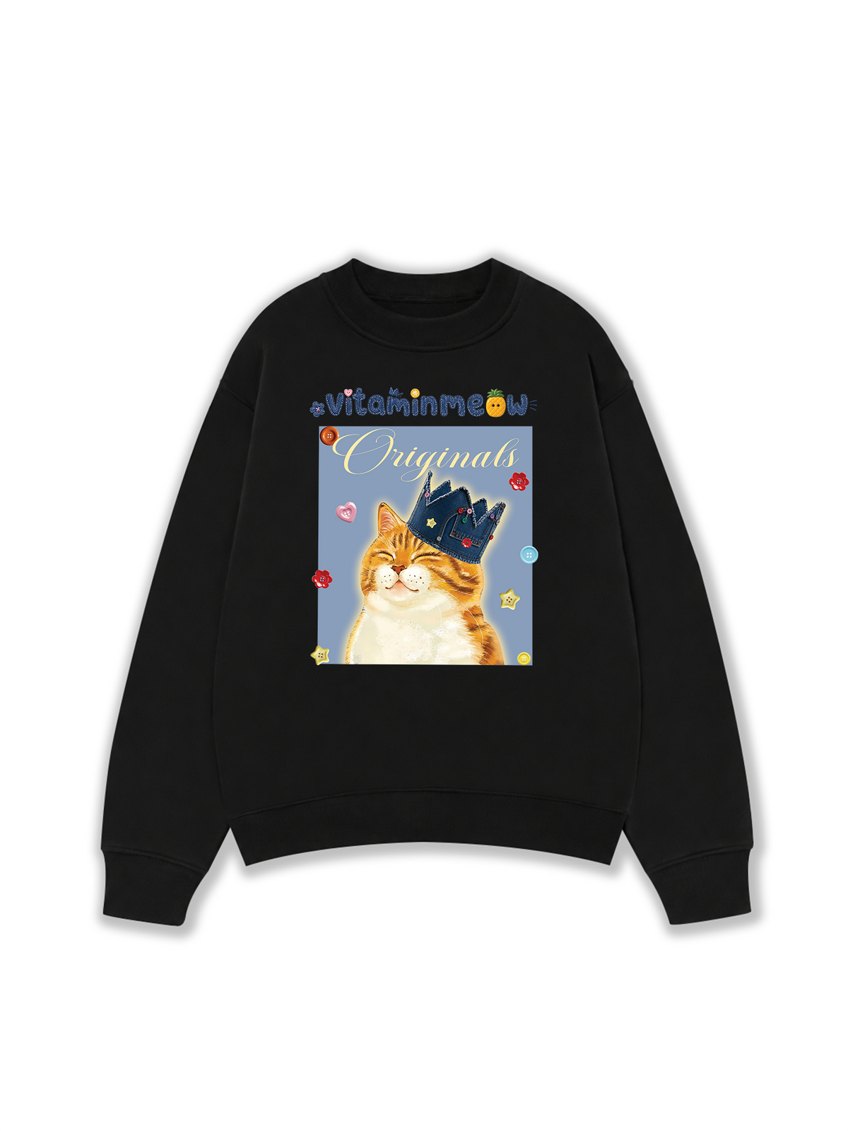 Áo Sweater Nỉ Hai Da Chú Mèo Thom