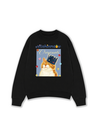 Áo Sweater Nỉ Hai Da Chú Mèo Thom