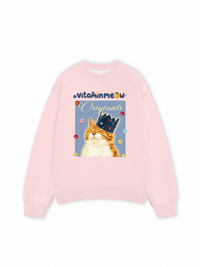 Áo Sweater Nỉ Hai Da Chú Mèo Thom