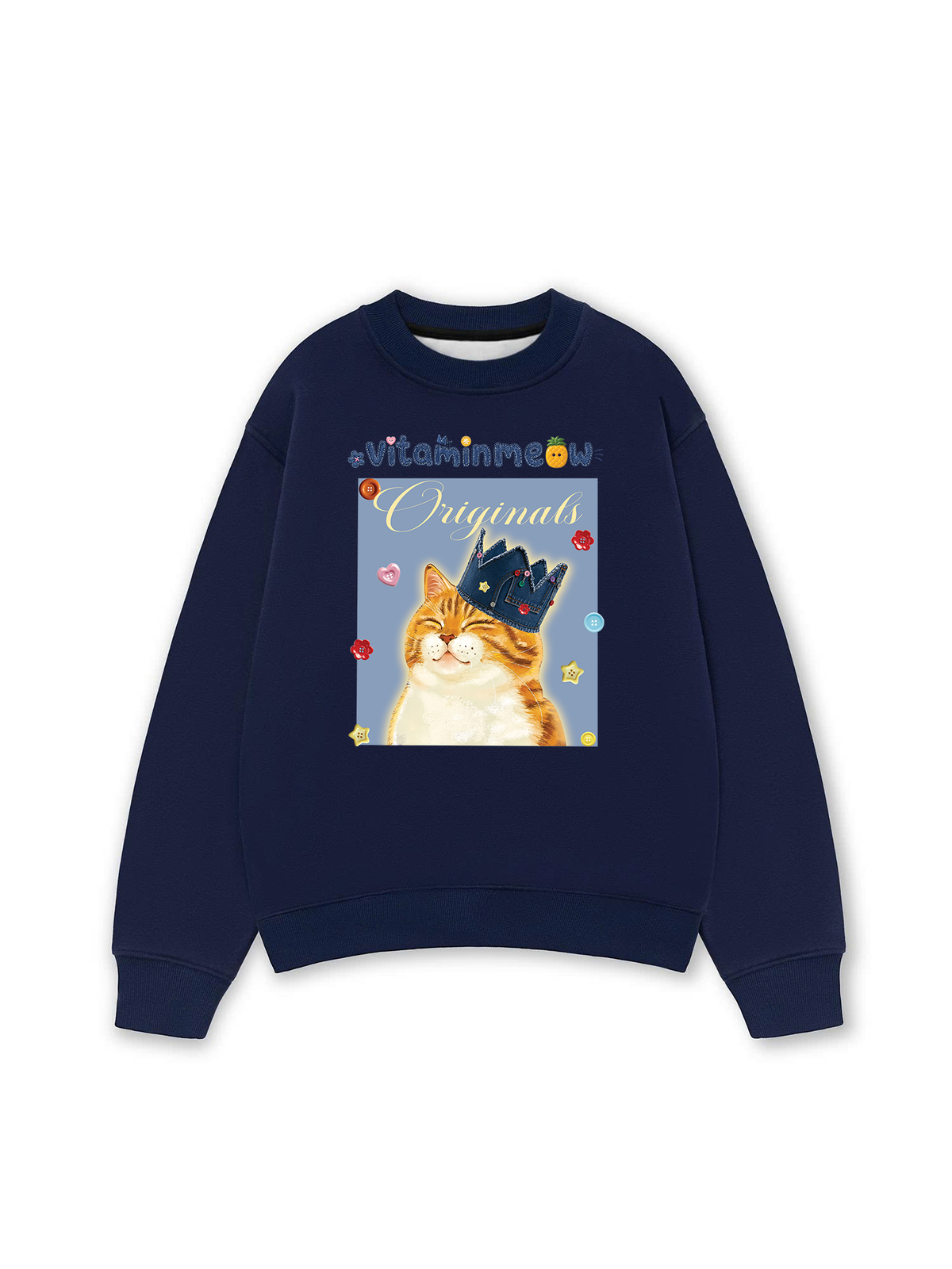 Áo Sweater Nỉ Hai Da Chú Mèo Thom