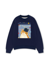 Áo Sweater Nỉ Hai Da Chú Mèo Thom