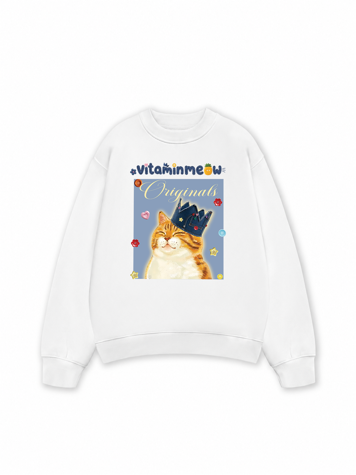 Áo Sweater Nỉ Hai Da Chú Mèo Thom